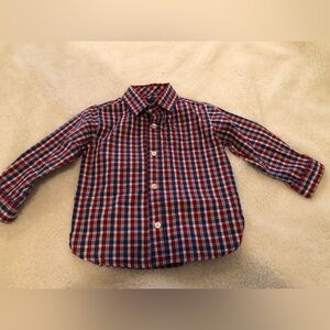 Tommy Hilfiger Kids Checkered Button-Down Shirt in Red and Blue